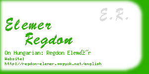 elemer regdon business card